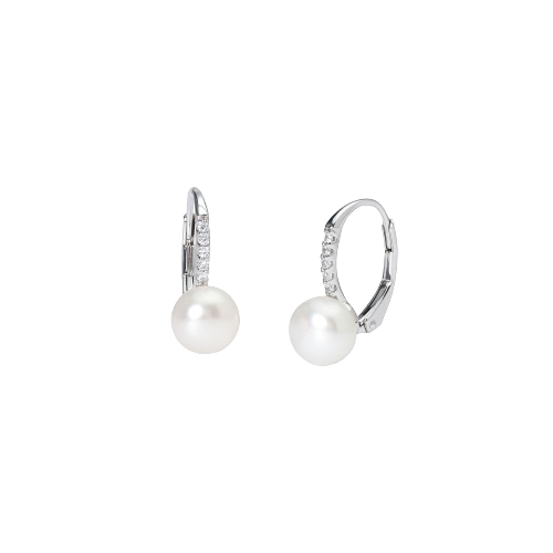 Orecchini Mabina in argento con perle e zirconi